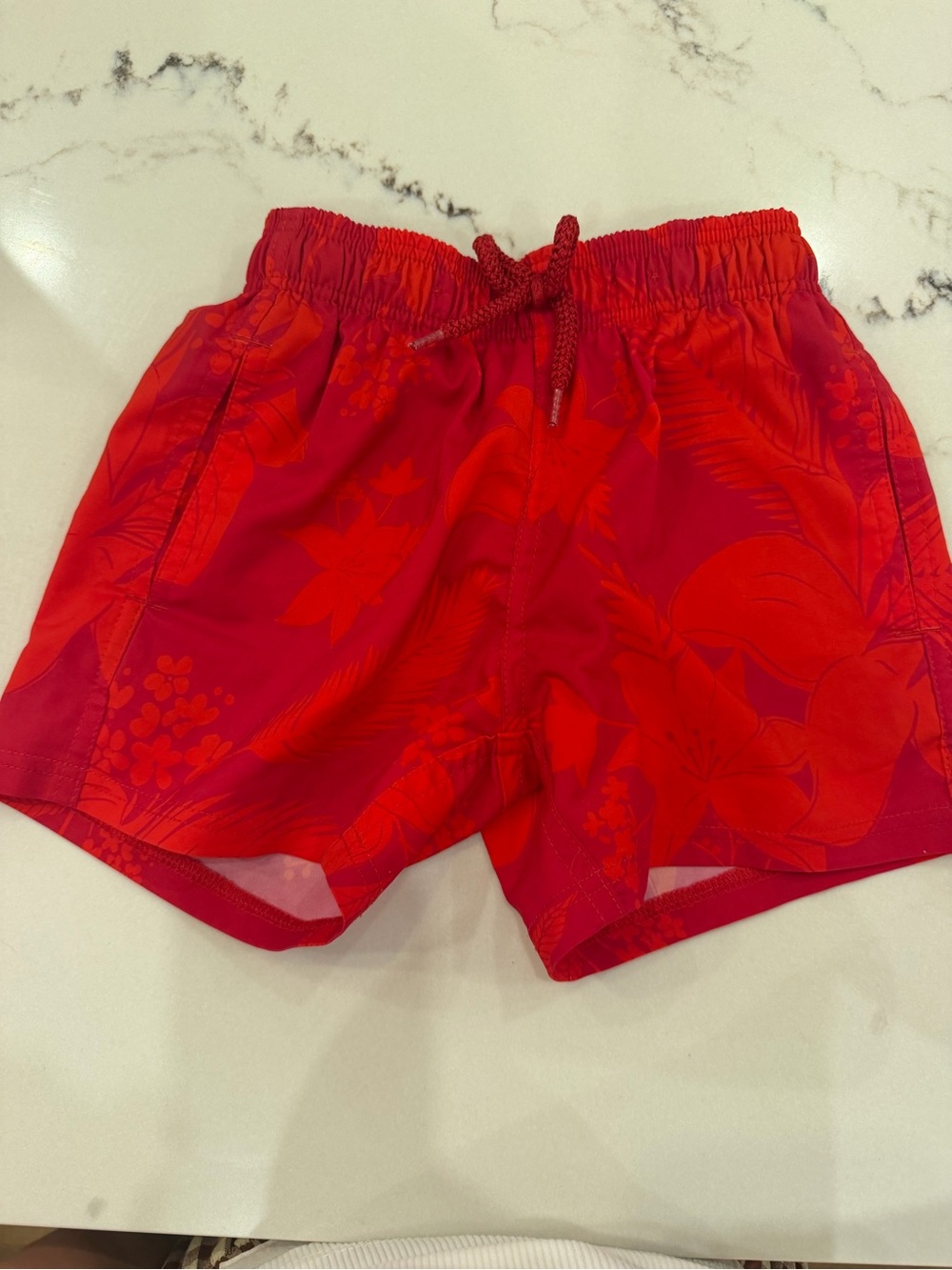 Vilebrequin Red Floral Kids Swim Trunks